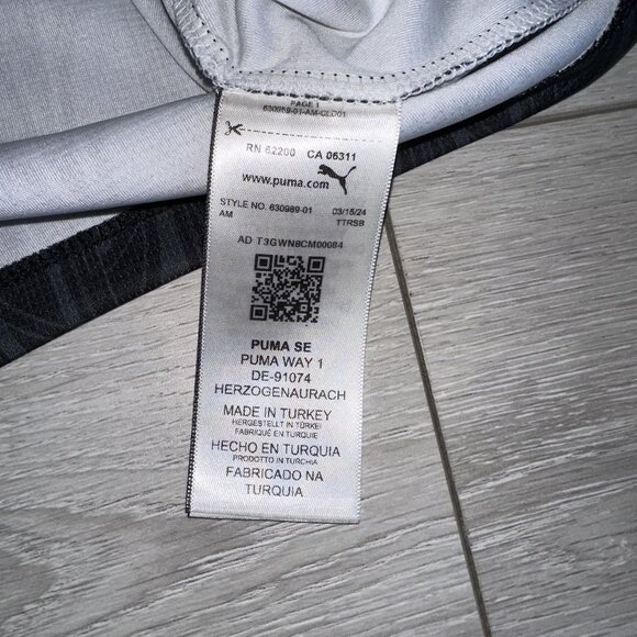 Puma Football Jersey Black Printed Logo Short Sleeve Baby Tee Women's Large L - Picture 6 of 9